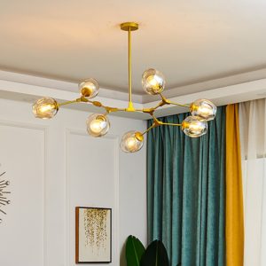 Nordic Glass LED Chandelier Lighting Modern Living Room Decor Pendant Lamp Kitchen Light Fixtures Homd Decor Chandeliers Lamp