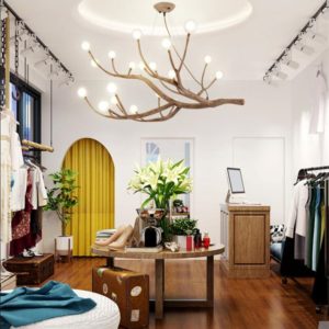 Rustic Tree Branch Glass Bubble Chandelier Lighting Bar Retro Chandeliers Ceiling Vintage Home Decor lustres light fixtures